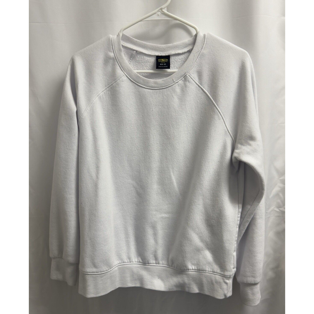 Athletic Works Sweatshirt Boy's Size Medium (8-10) White Long Sleeve